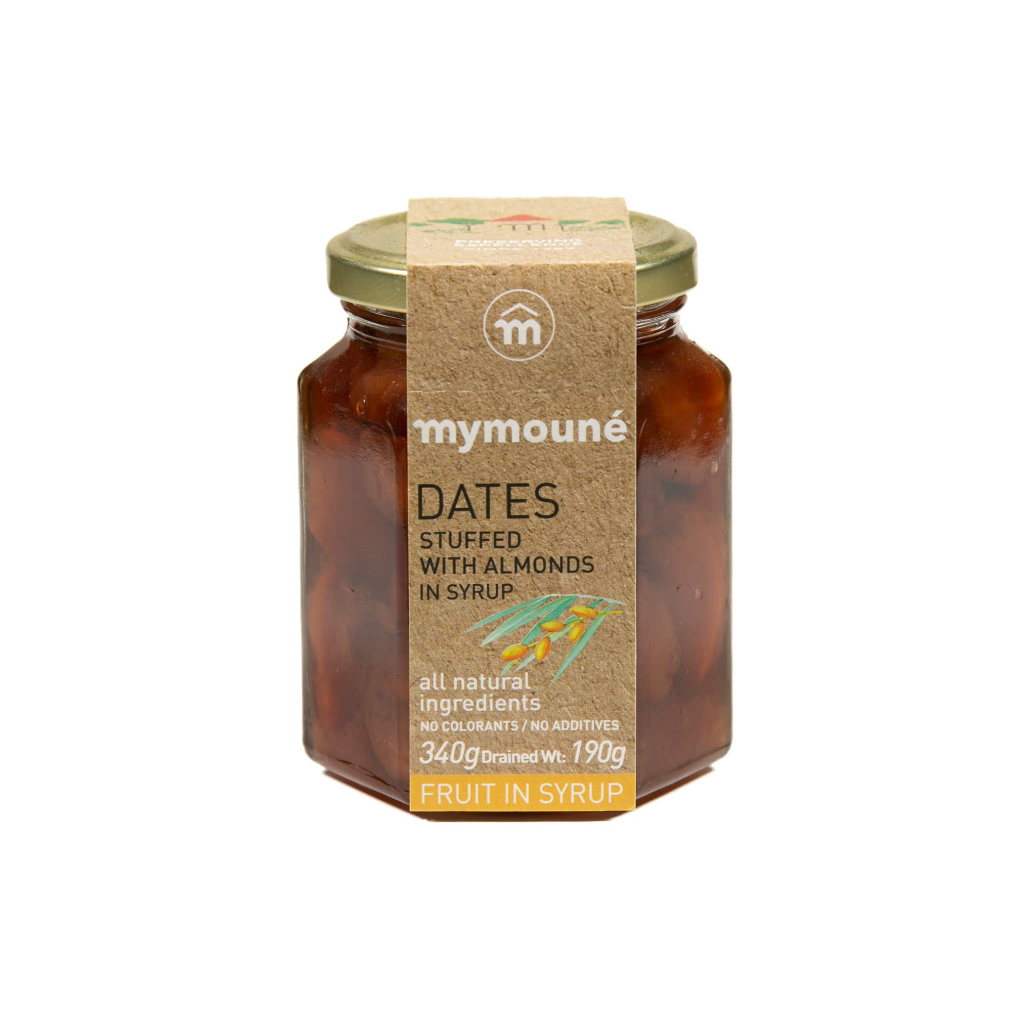 Mymoune Almond Stuffed Dates in Syrup, 340g