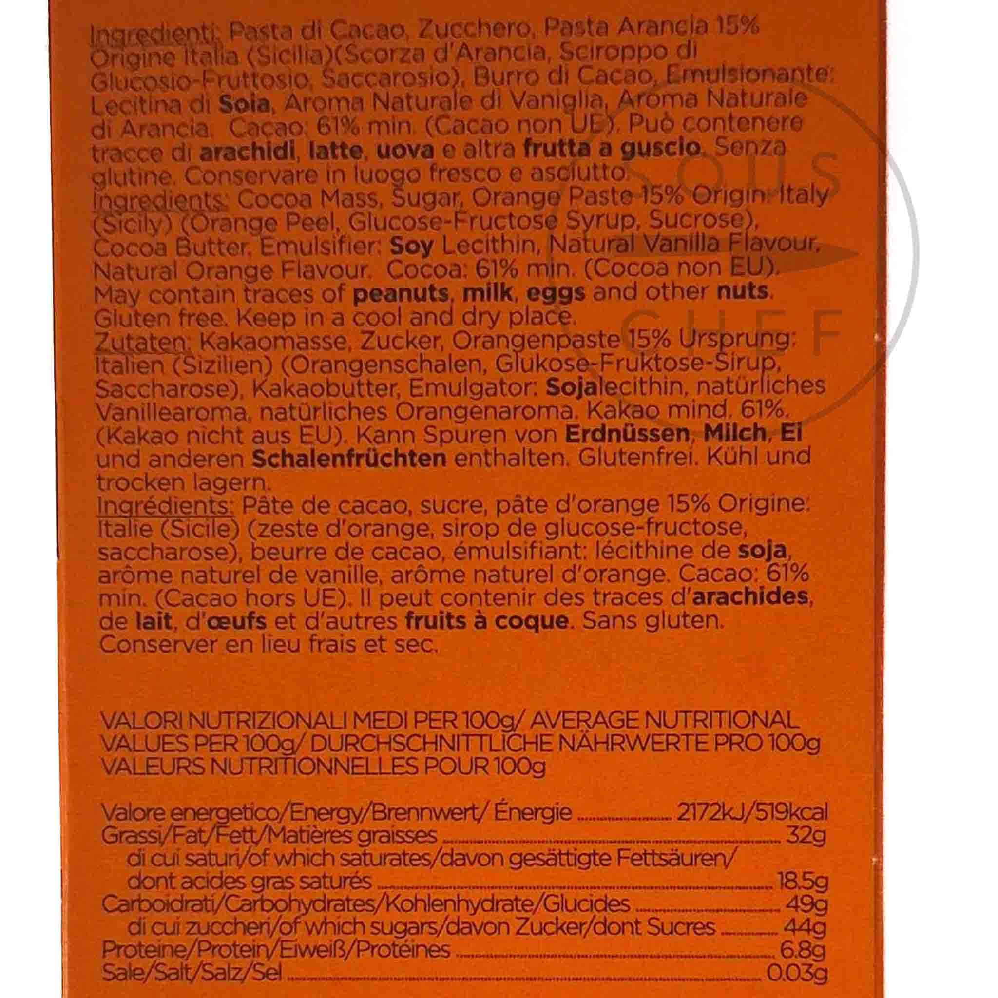 La Perla di Torino Orange & Dark Chocolate Bar, 60g