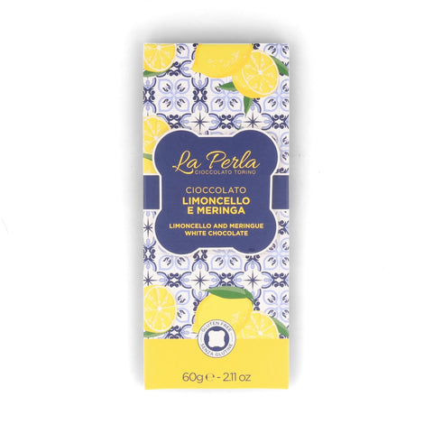 La Perla di Torino Limoncello & Meringue White Chocolate Bar, 60g