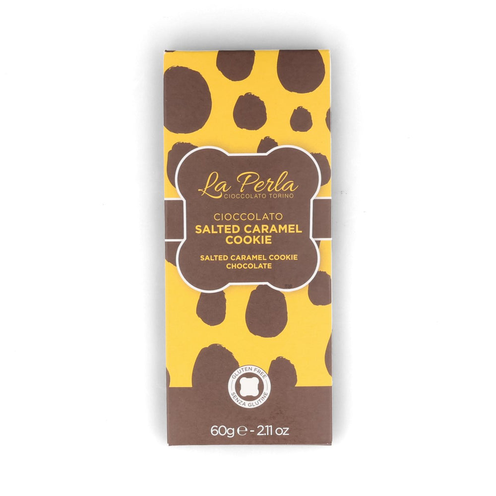 La Perla di Torino Salted Caramel Cookie White Chocolate Bar, 60g