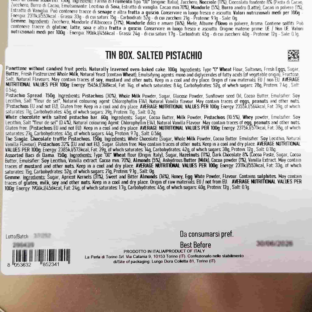 La Perla di Torino Pistachio Selection Gift Tin, 560g