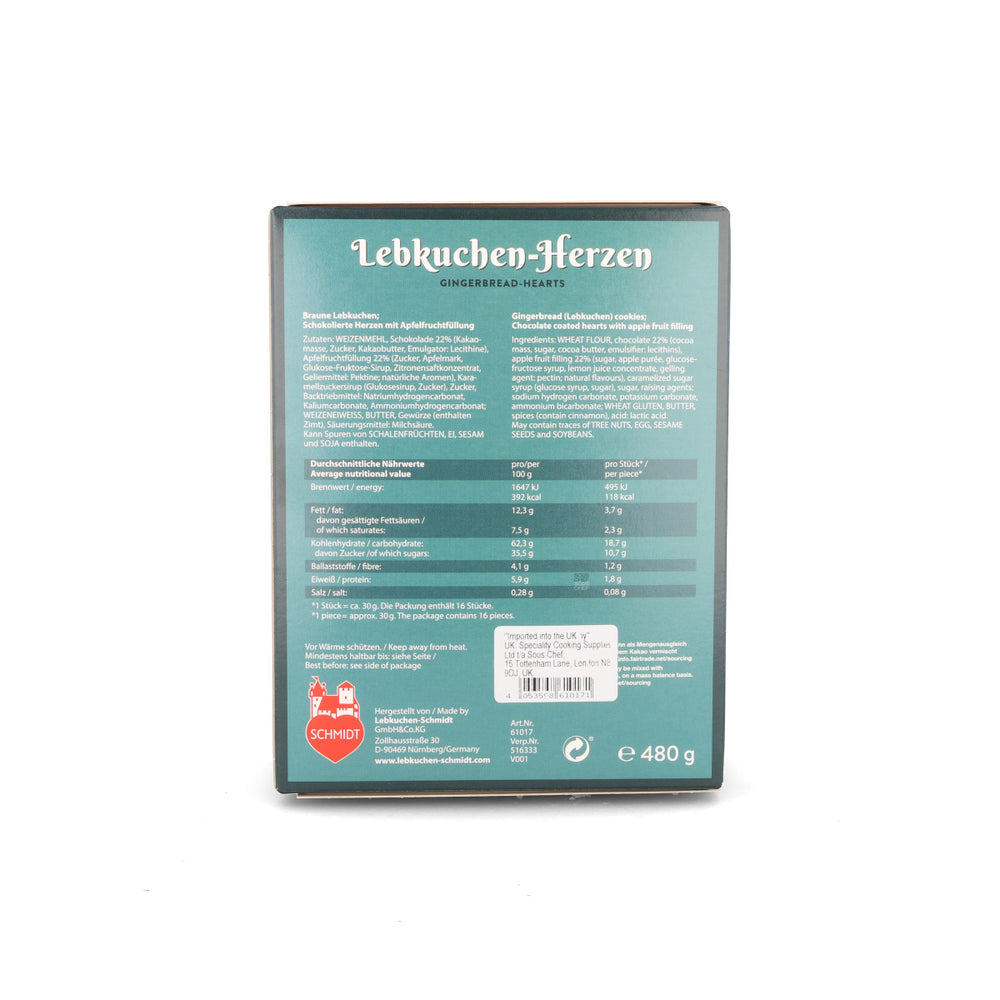 Lebkuchen-Schmidt Chocolate Covered Lebkuchen Biscuits with Apples, 480g