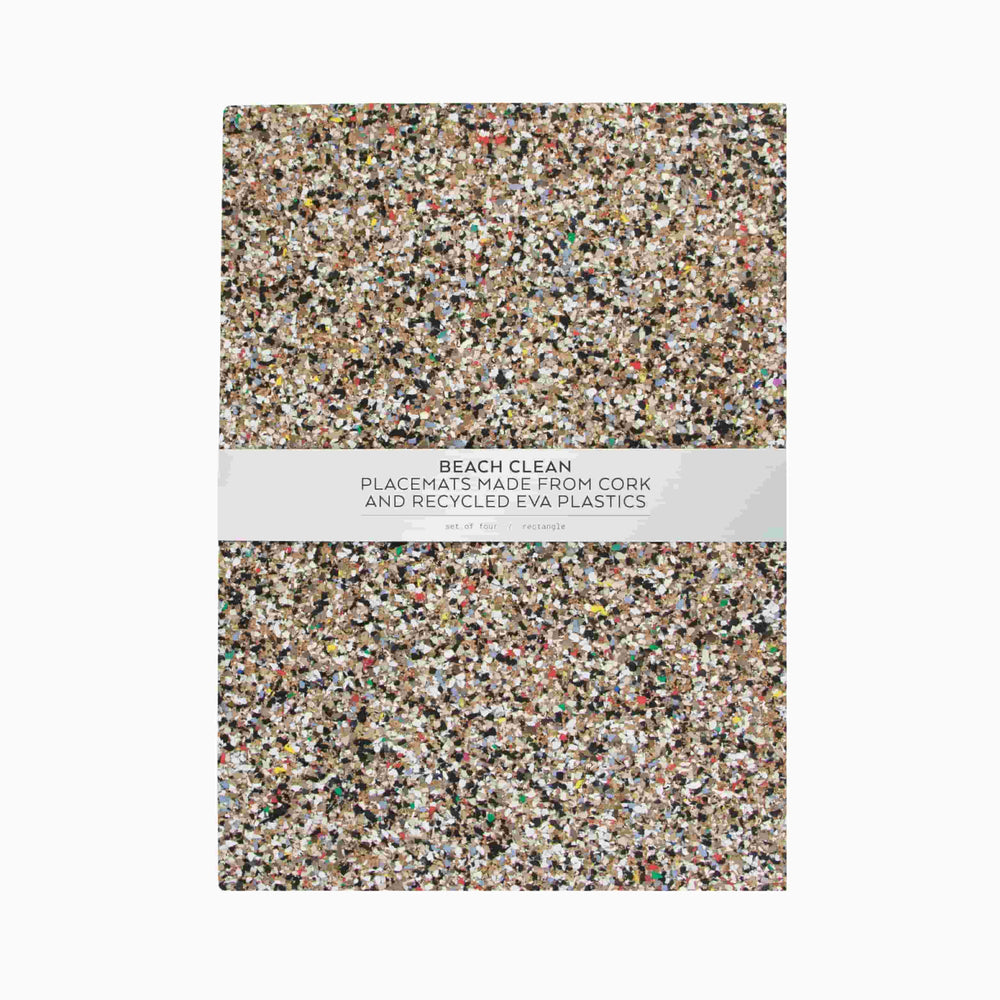 Set of 4 Beach Clean Recycled Organic Cork Rectangle Placemats, 35cm