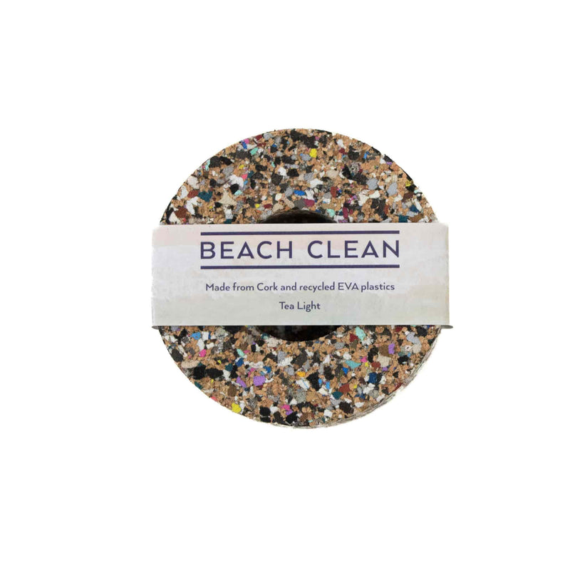 Beach Clean Recycled Cork Tealight Holder, 9cm