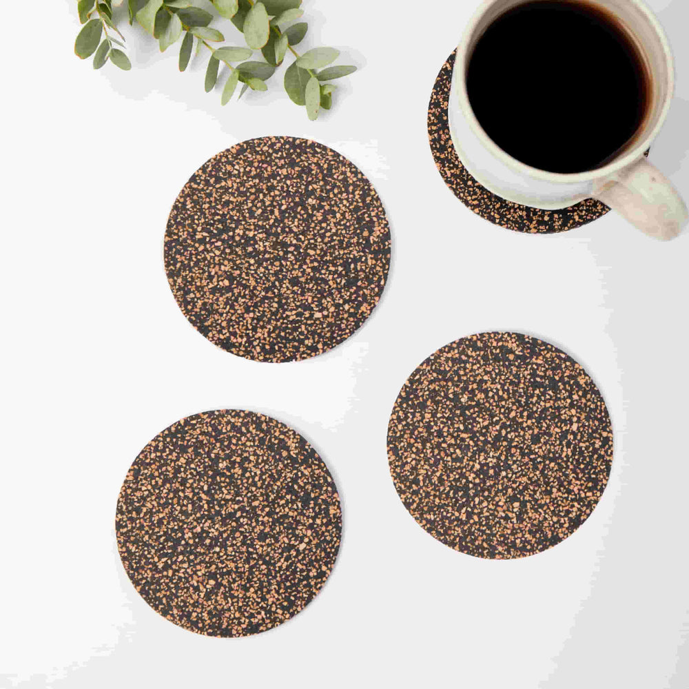 Set of 4 Dash Recycled Round Coasters, 9cm