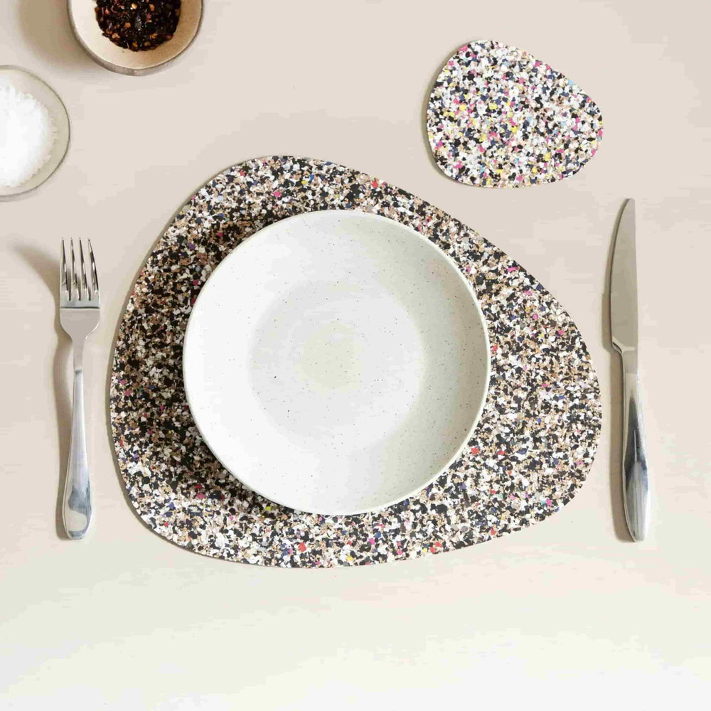 Set of 4 Beach Clean Recycled Organic Cork Pebble Placemats, 33cm