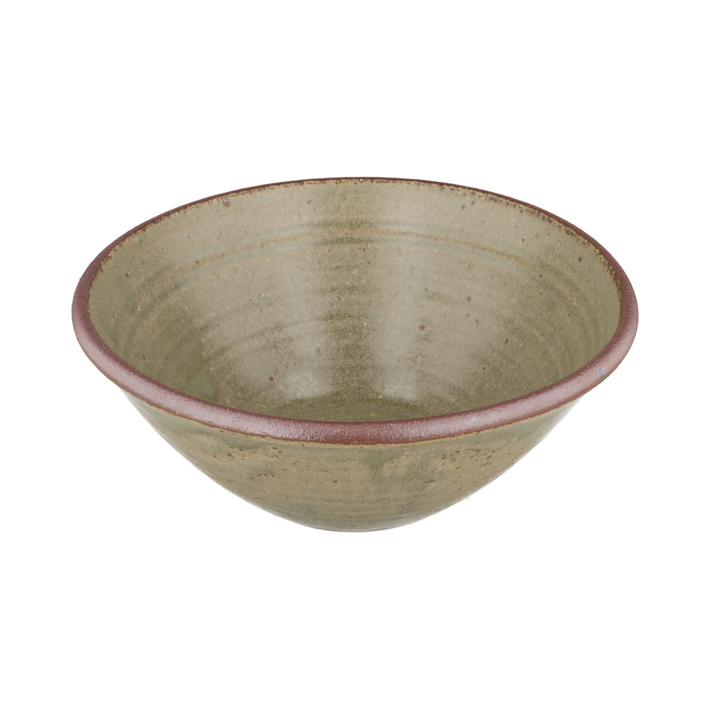 Leach Pottery Ash Green Stoneware Large GP Bowl, 22.5cm
