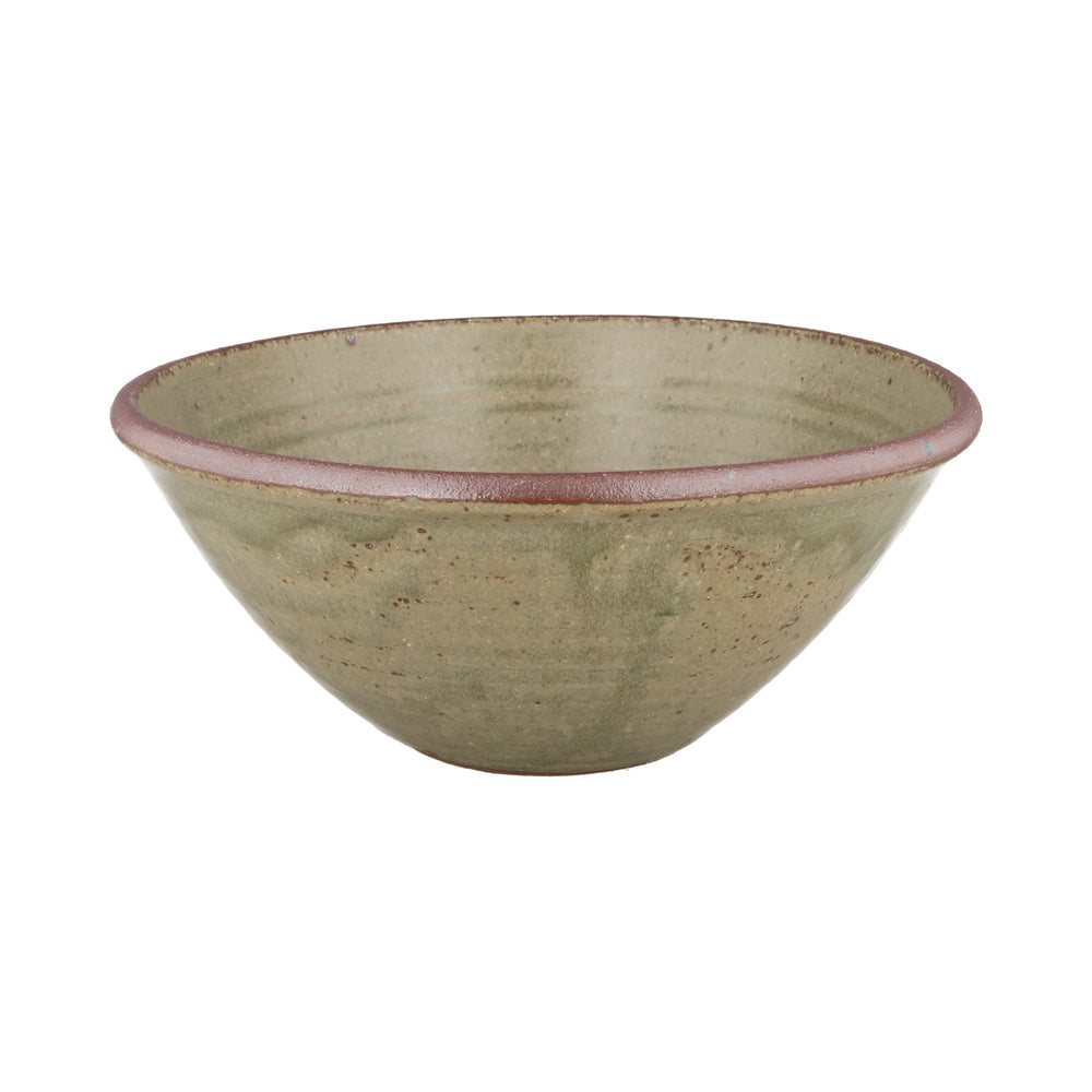 Leach Pottery Ash Green Stoneware Large GP Bowl, 22.5cm