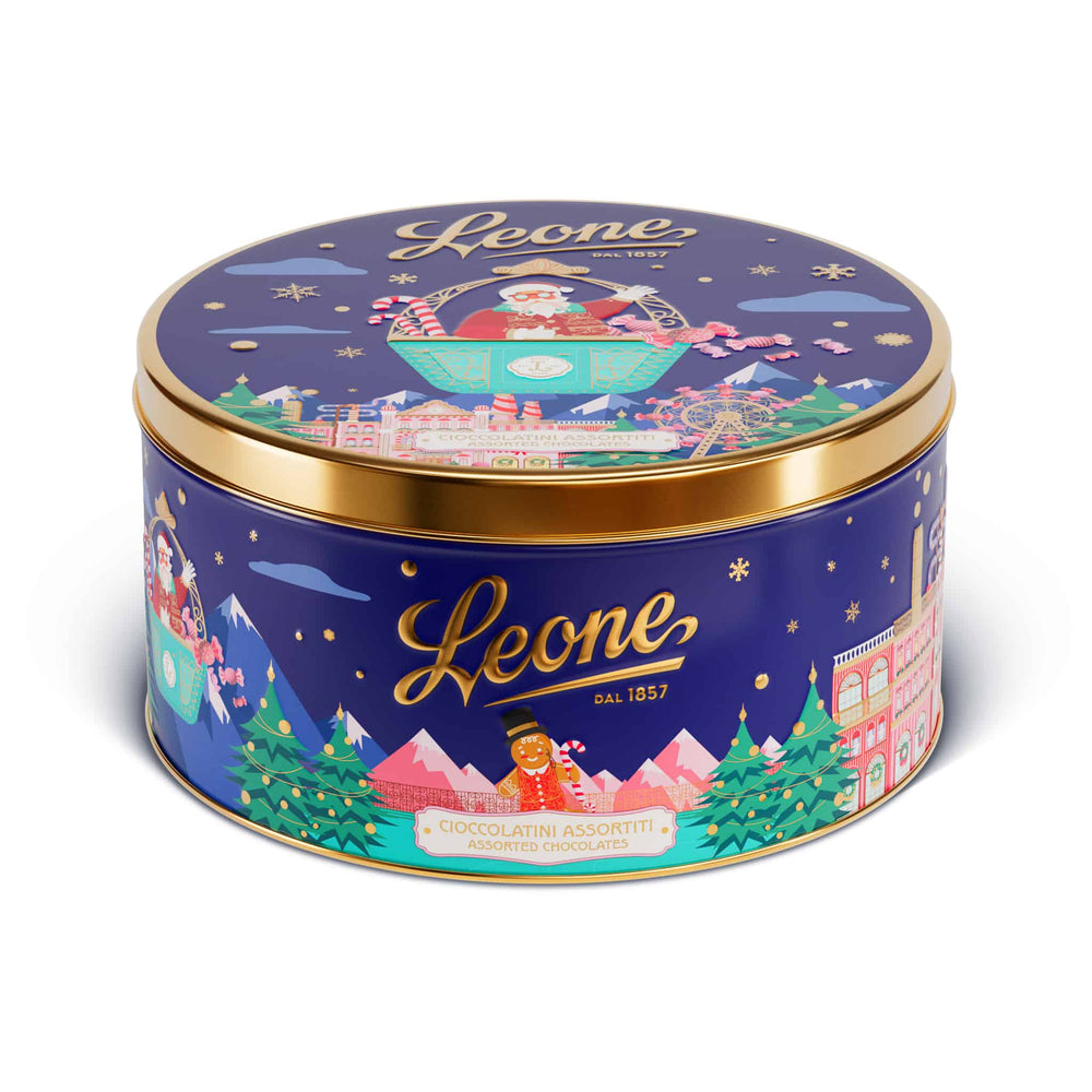 Leone "Santa" Hatbox With Assorted Chocolate Ingots, 450g