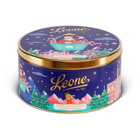 Leone "Santa" Hatbox With Assorted Chocolate Ingots, 450g