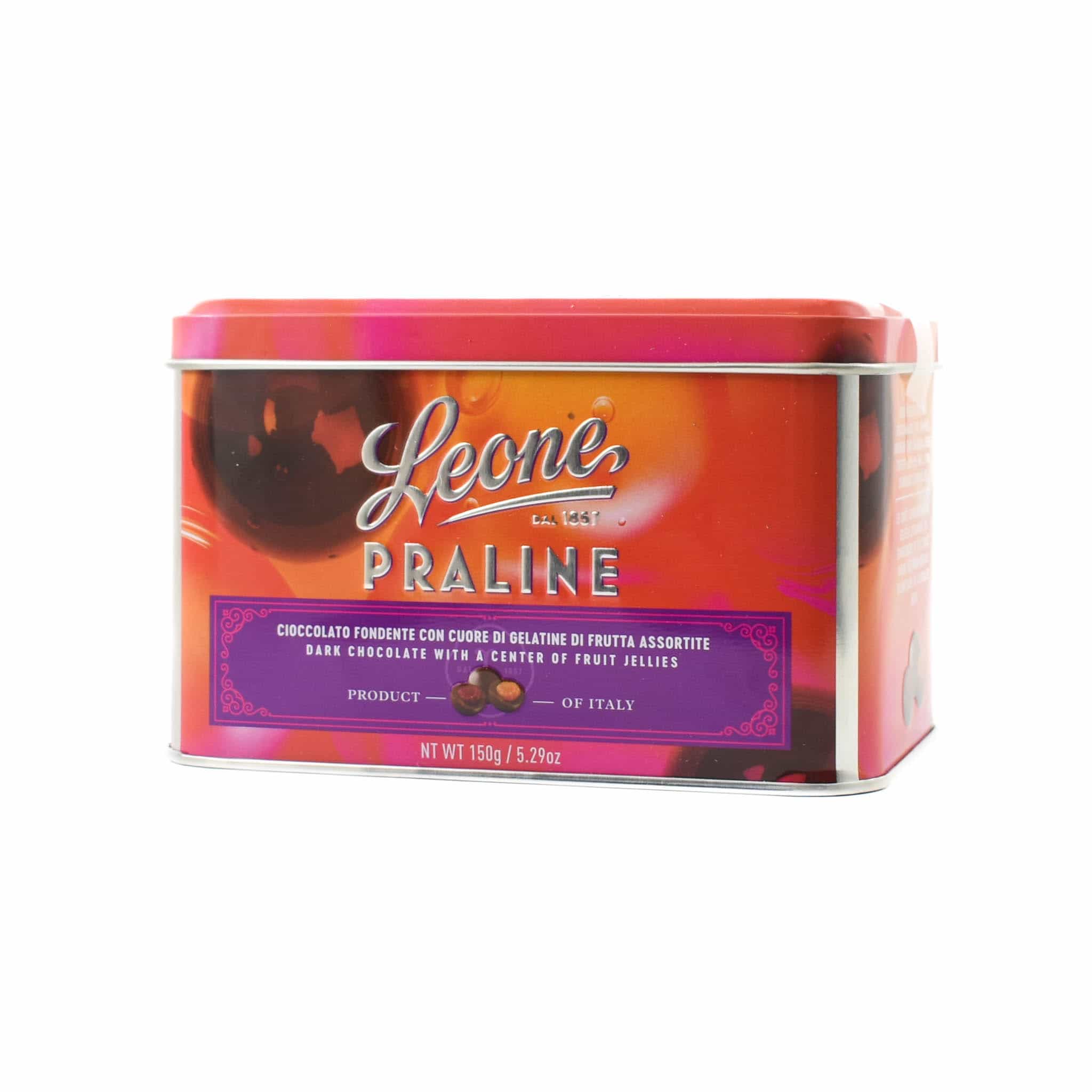 Leone Chocolate Coated Fruit Jellies in Gift Tin, 150g