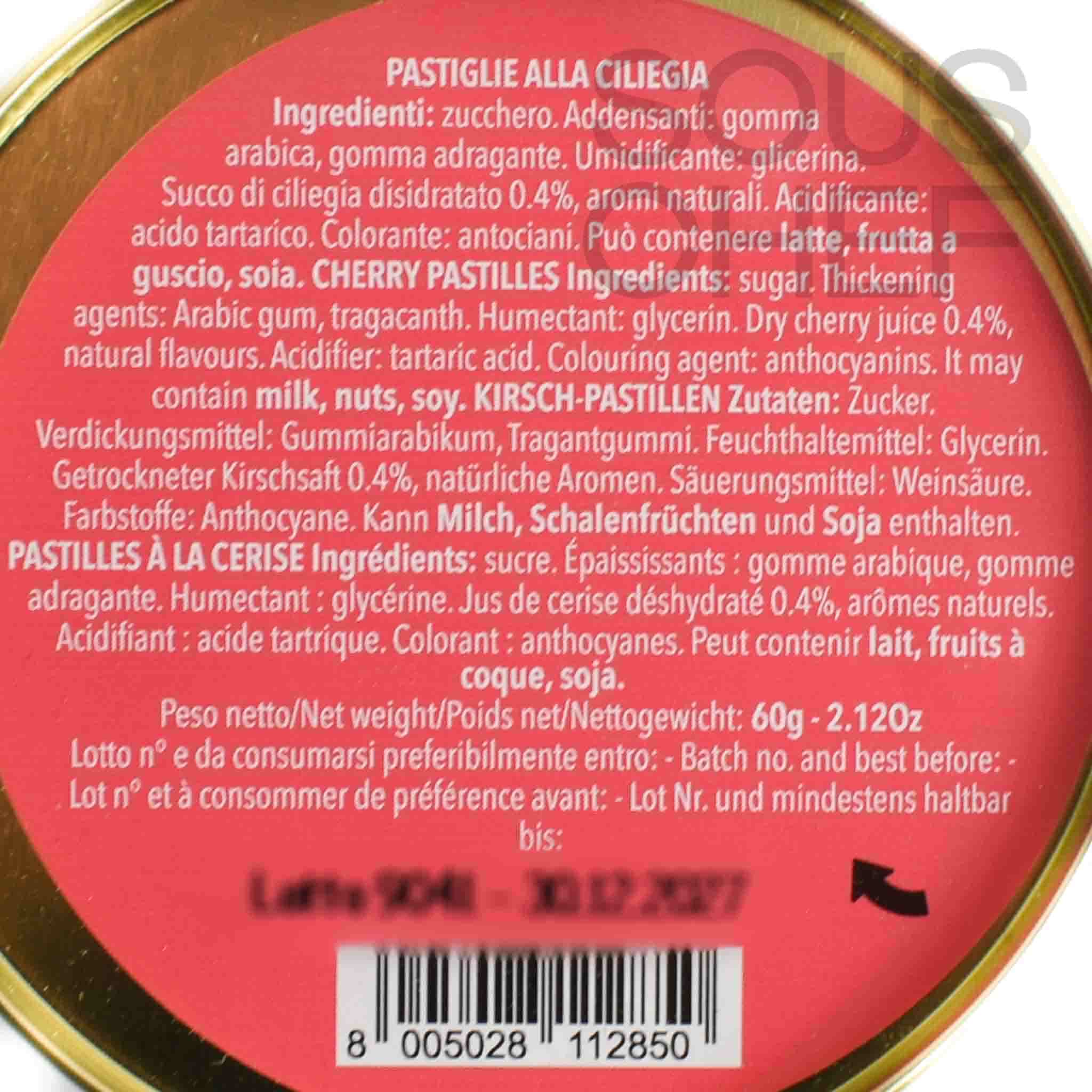 Leone Cherry Pastilles in Nathalie Lete Round Gift Tin, 60g | Buy