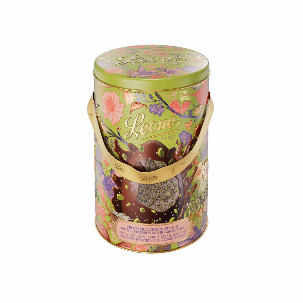 Leone Milk Chocolate & Pistachio Cri Cri Easter Egg in Gift Tin, 350g