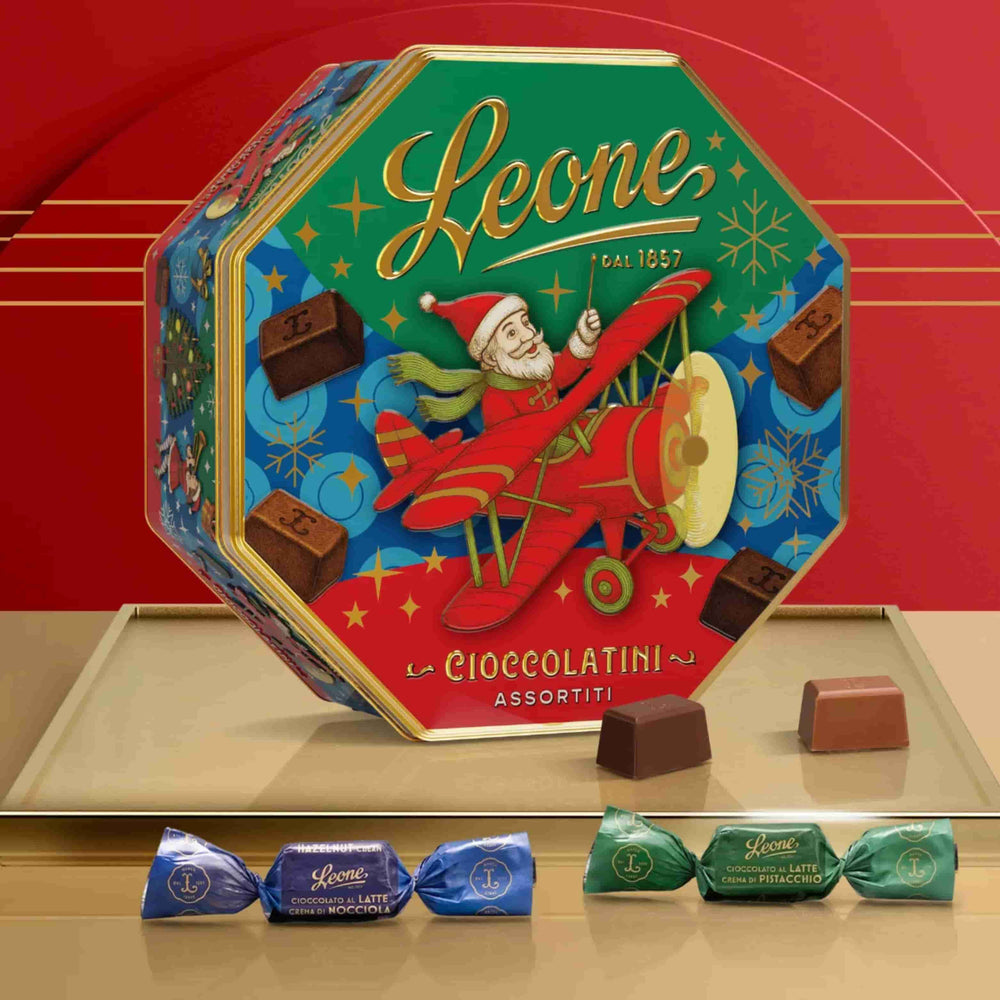 Leone Milk Chocolate Hazelnut & Pistachio Pralines in Tin, 450g