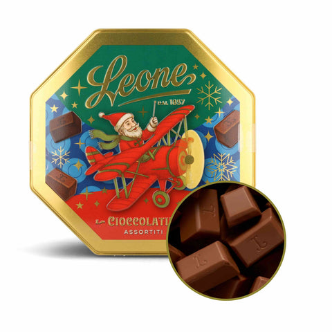 Leone Milk Chocolate Hazelnut & Pistachio Pralines in Tin, 450g