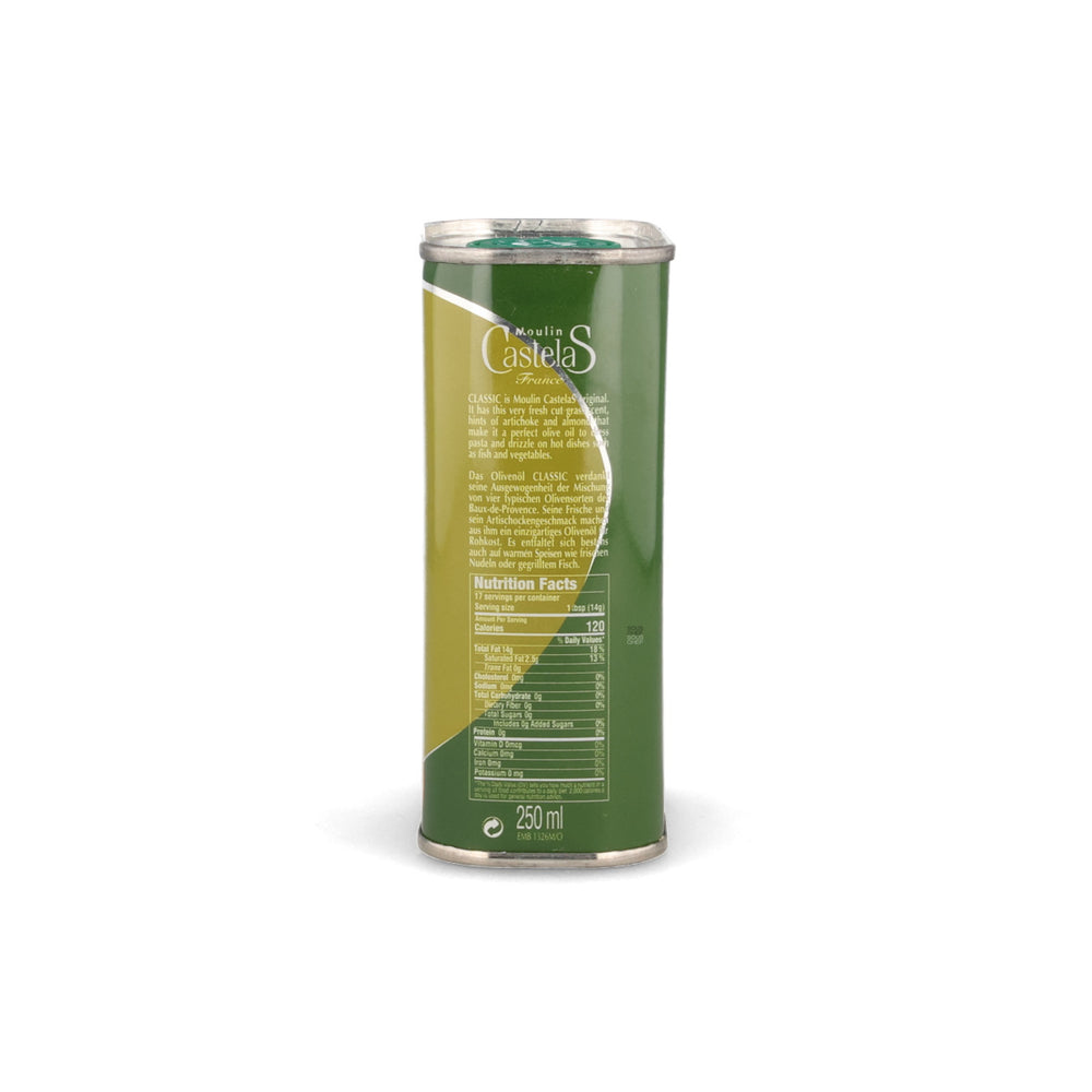 Moulin Castelas AOP Vallee des Baux de Provence Extra Virgin Olive Oil in Tin, 250ml