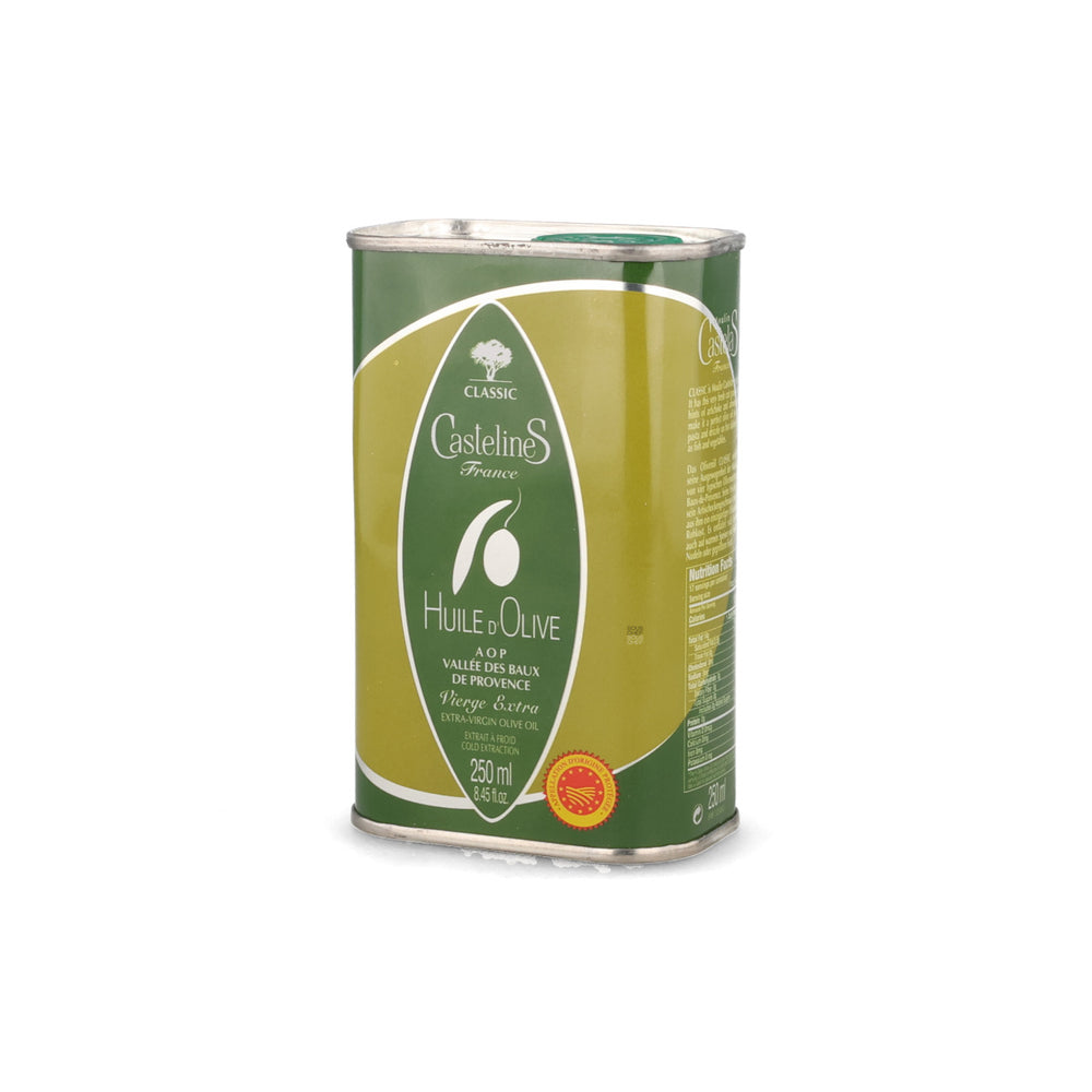 Moulin Castelas AOP Vallee des Baux de Provence Extra Virgin Olive Oil in Tin, 250ml