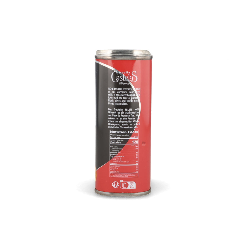Moulin Castelas AOP Vallee des Baux Virgin Black Olive Oil in Tin, 250ml