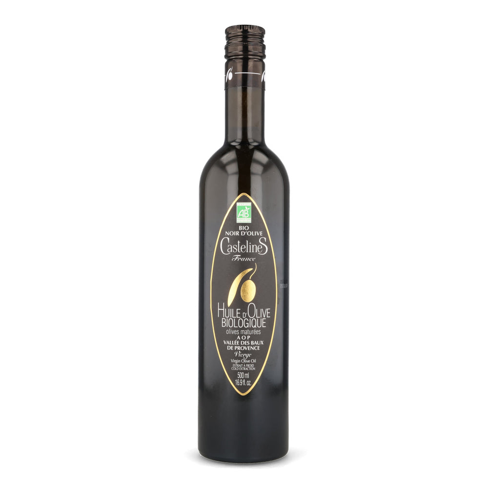 Moulin Castelas AOP Vallee des Baux Organic Virgin Black Olive Oil, 500ml