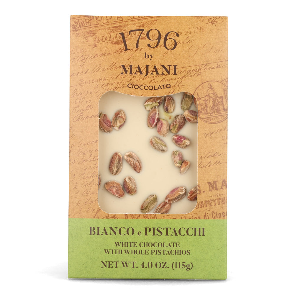 Majani Golosa White Chocolate Bar with Pistachios, 115g