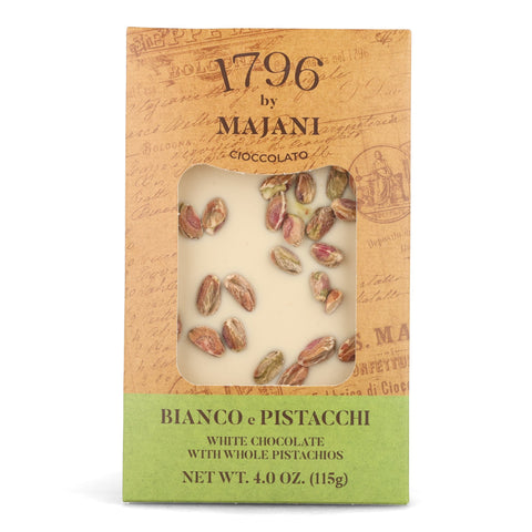 Majani Golosa White Chocolate Bar with Pistachios, 115g