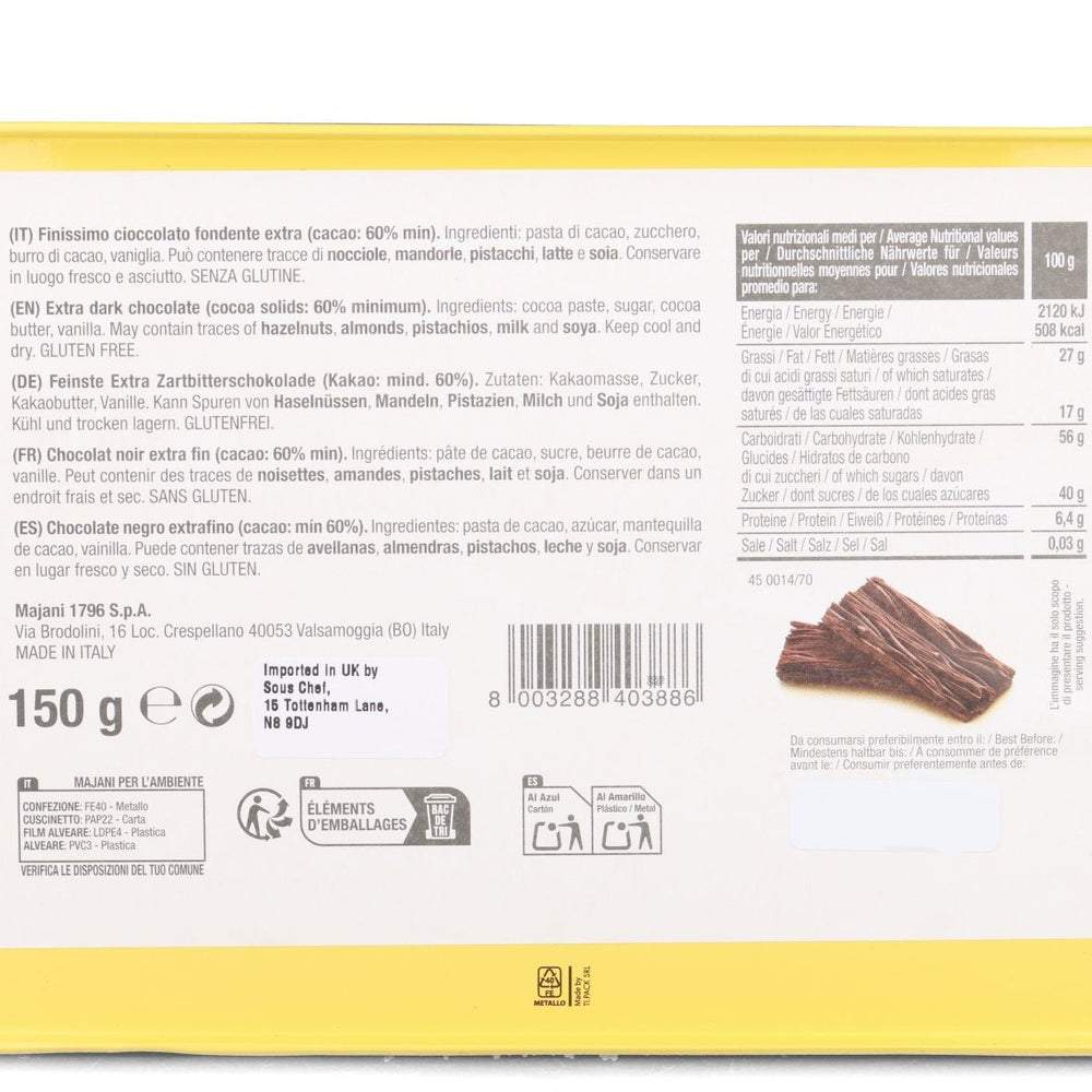 Majani Scorza Chocolate in Tin, 150g