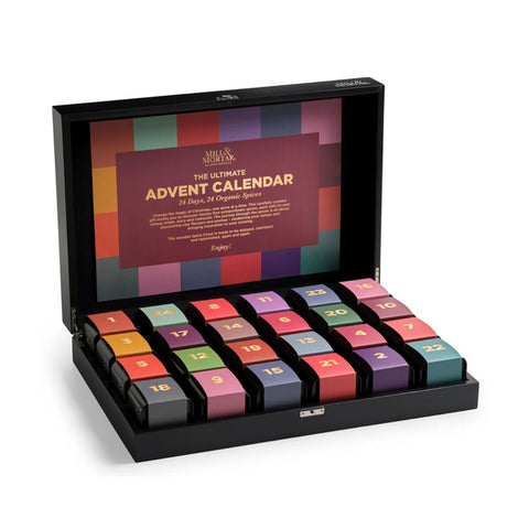 Mill & Mortar Organic Spice Advent Calendar in Wooden Chest