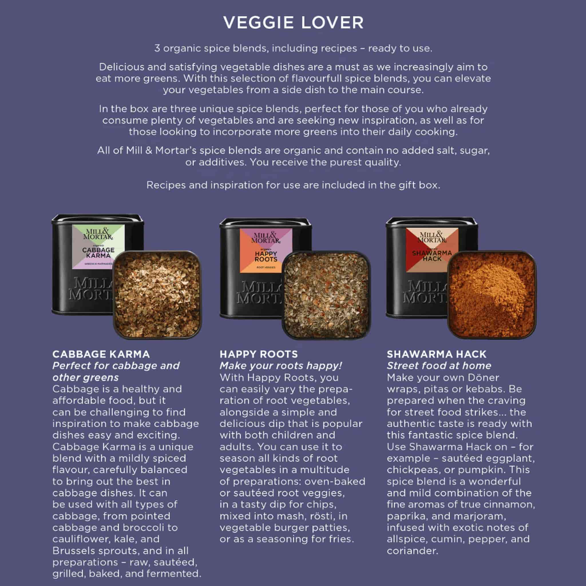 Mill & Mortar Organic Veggie Lover Spice Blends Gift Set