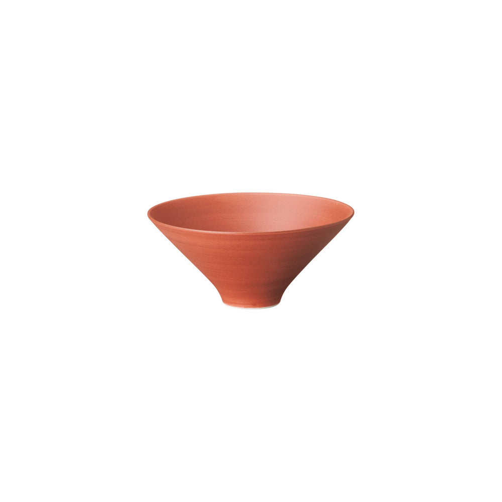 Japanese Motoi Matte Red Porcelain Rice Bowl, 13.5cm