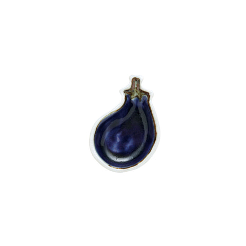 Japanese Porceain Aubergine Garnish Plate, 9cm