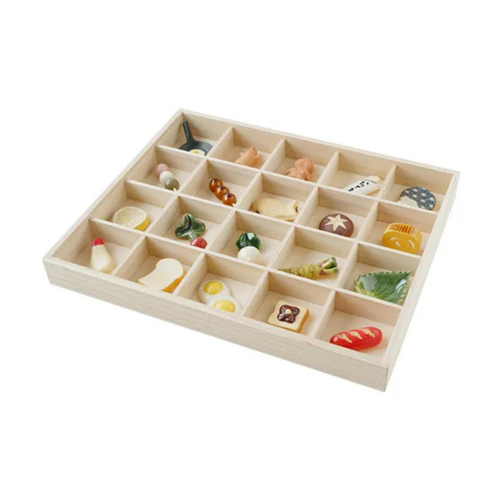 24 Compartment Wooden Japanese Chopstick Rest Collection Box