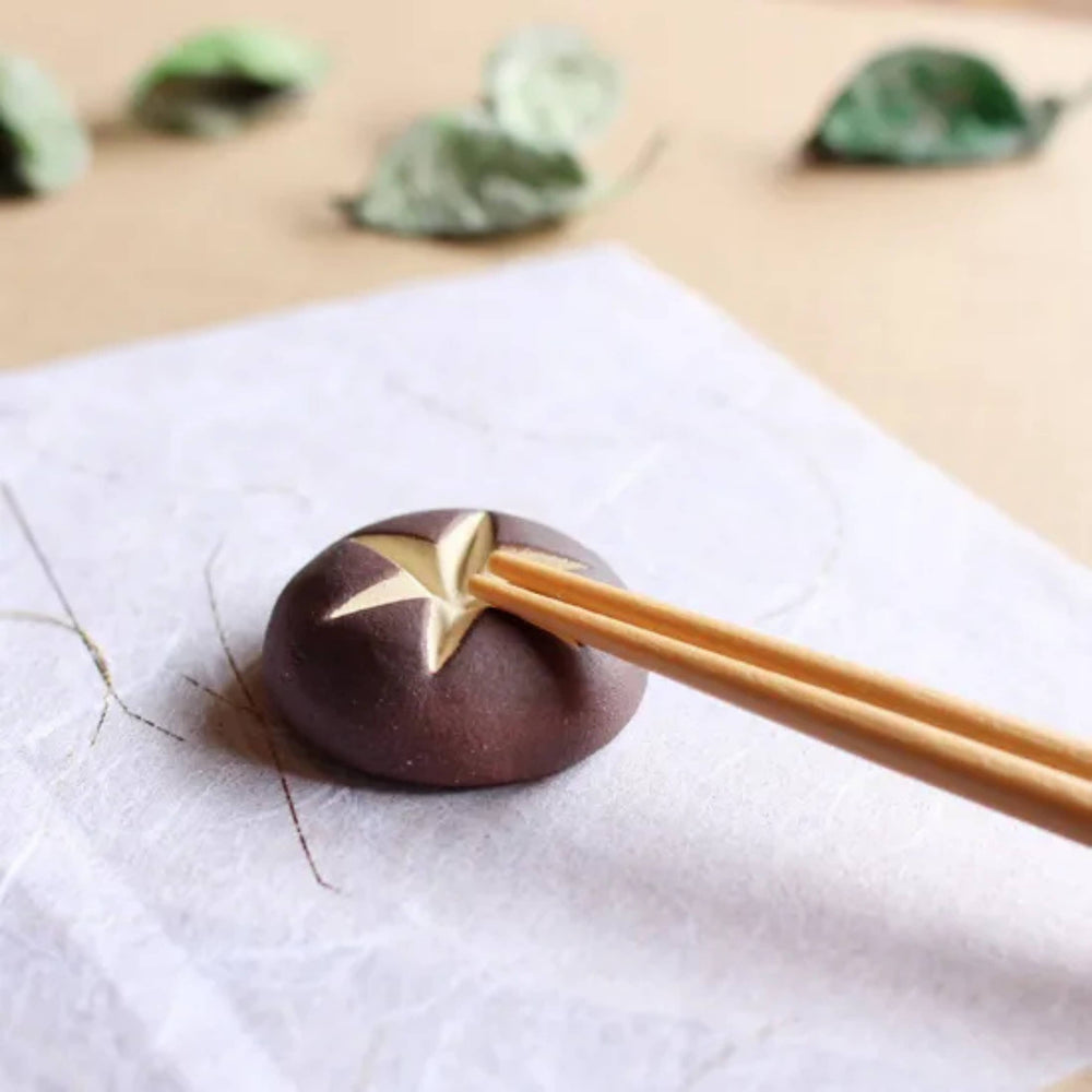 Shiitake Mushroom Japanese Ceramic Chopstick Rest