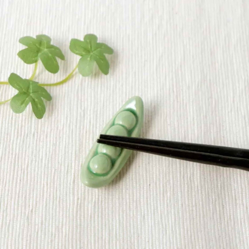 Snap Pea Japanese Ceramic Chopstick Rest