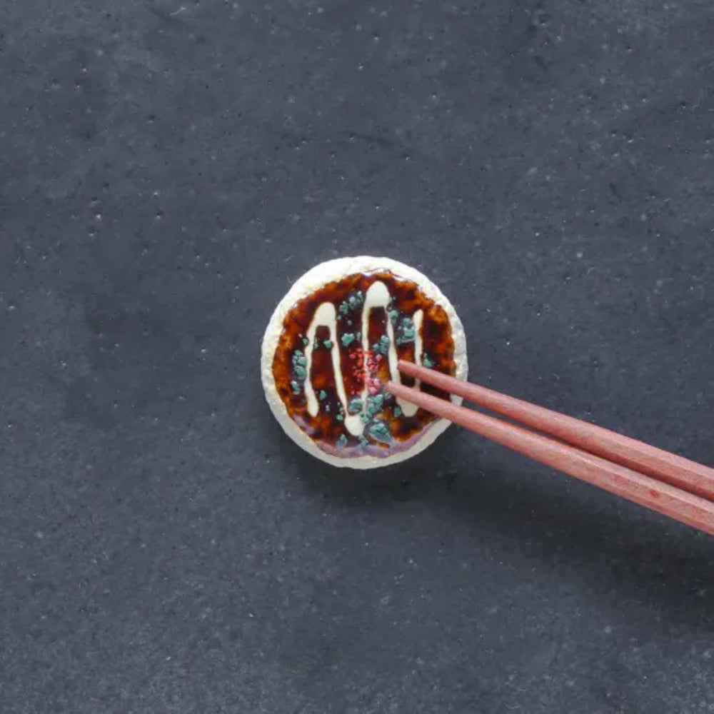 Okonomiyaki Japanese Ceramic Chopstick Rest