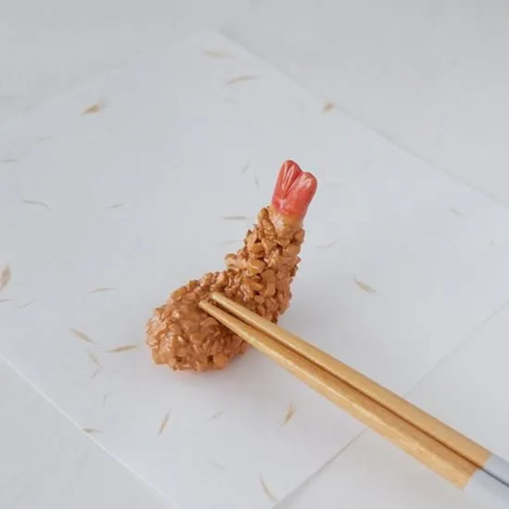Fried Shrimp Tempura Japanese Ceramic Chopstick Rest
