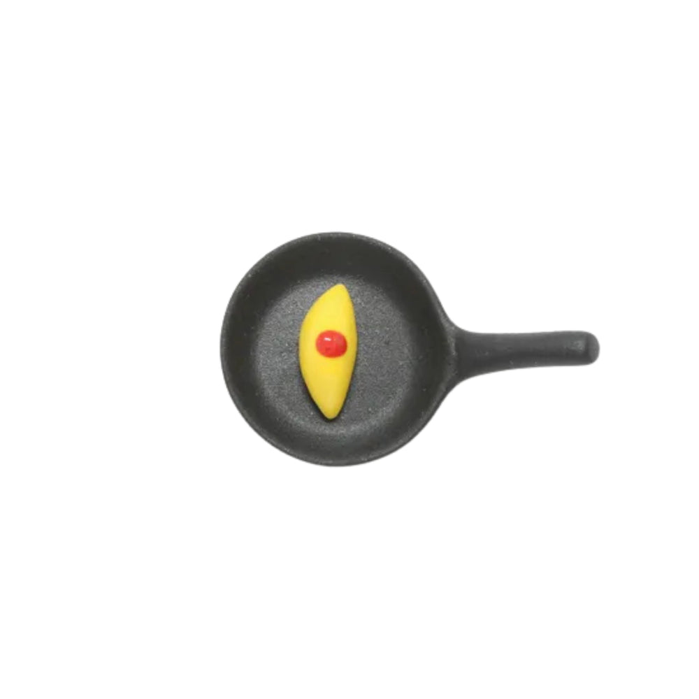 Frying Pan with Omelet Japanese Ceramic Chopstick Rest