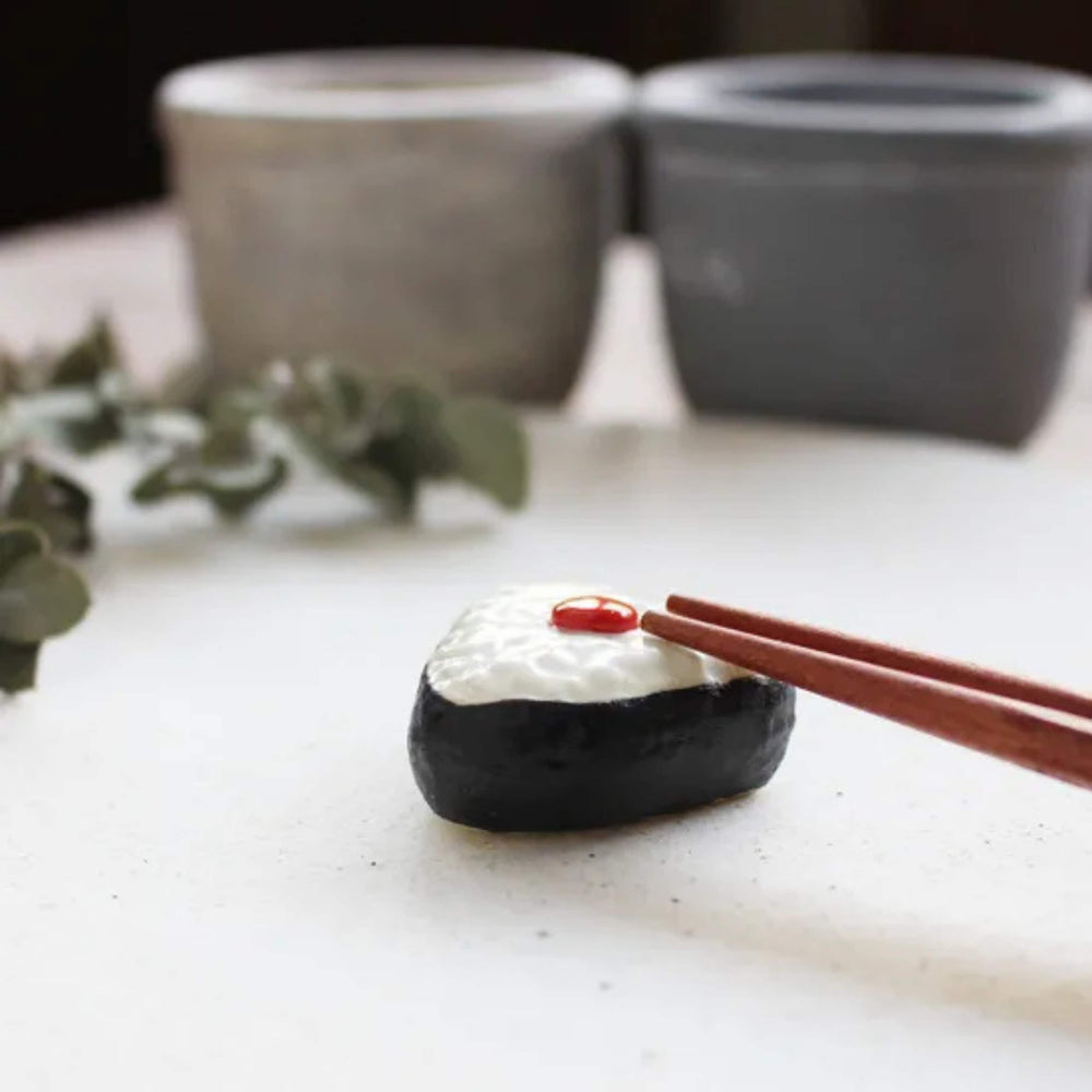 Umeboshi Onigiri Japanese Ceramic Chopstick Rest