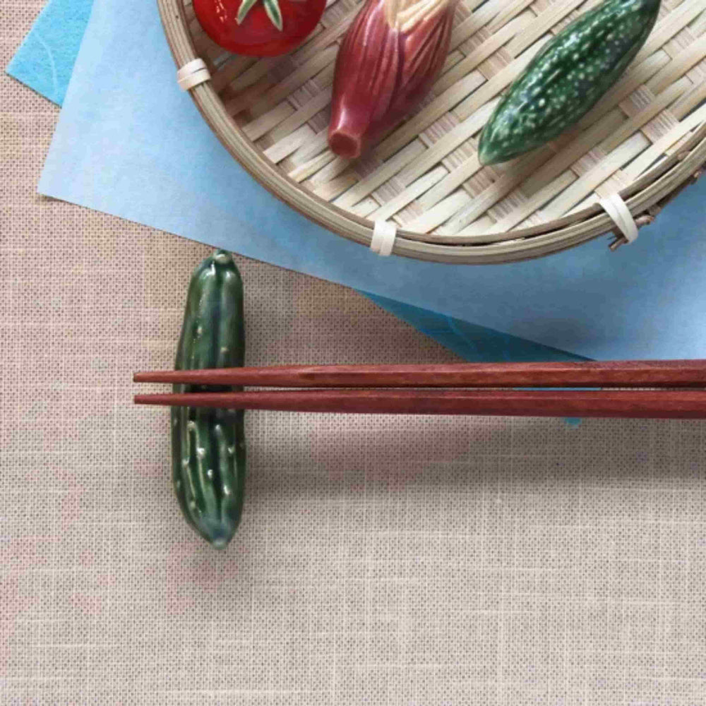 Cucumber Japanese Ceramic Chopstick Rest