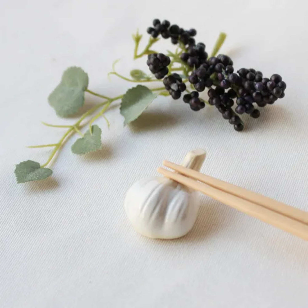 Garlic Japanese Ceramic Chopstick Rest