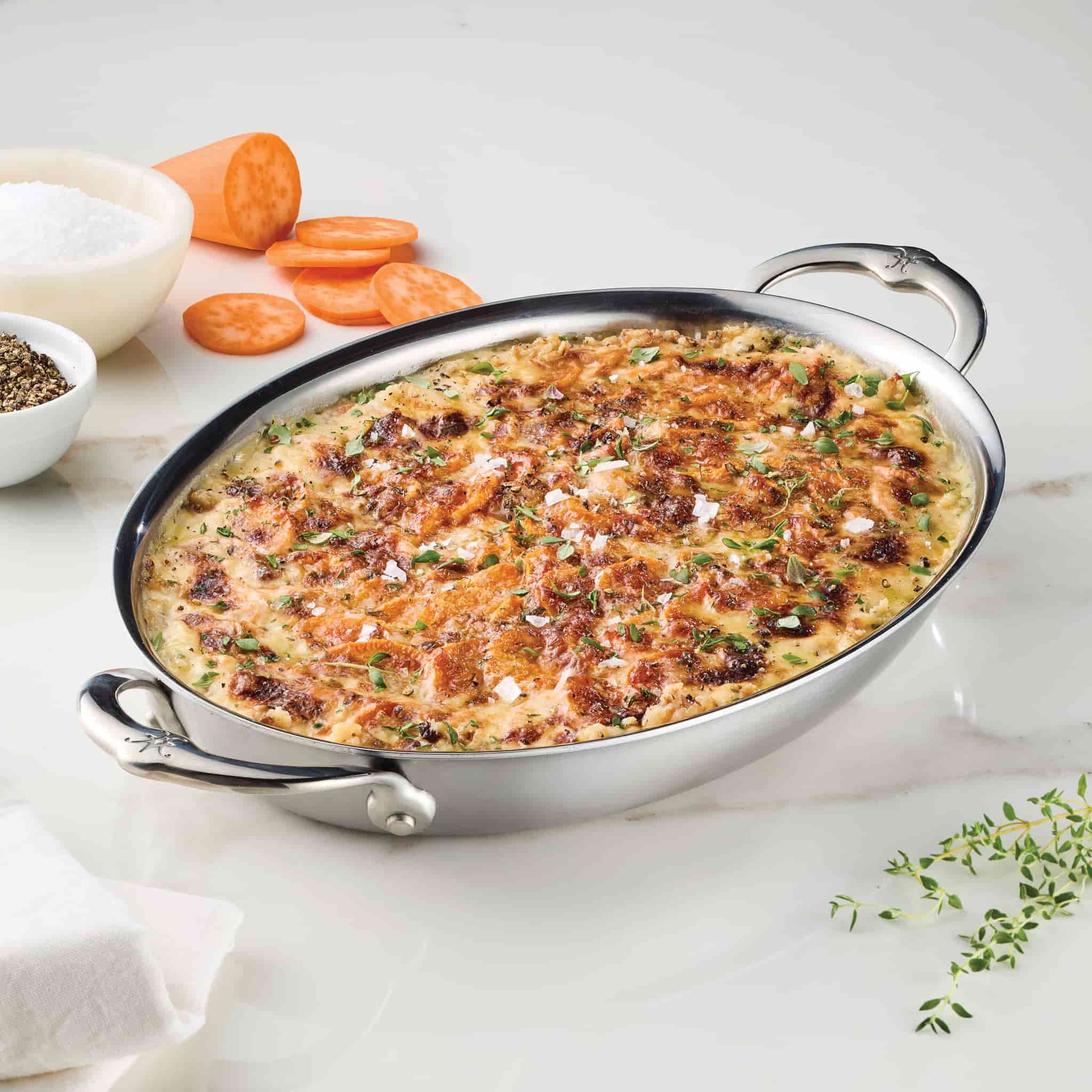 Hestan Provisions Oval Stainless Steel Oven Dish, 30x21cm