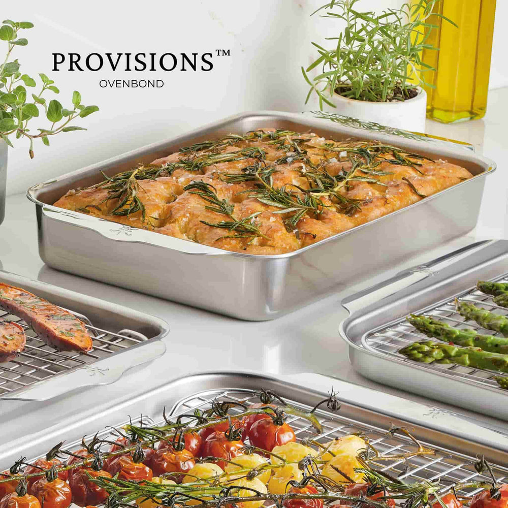 Hestan Ovenbond Stainless Steel Rectangular Baking Pan, 18x25cm