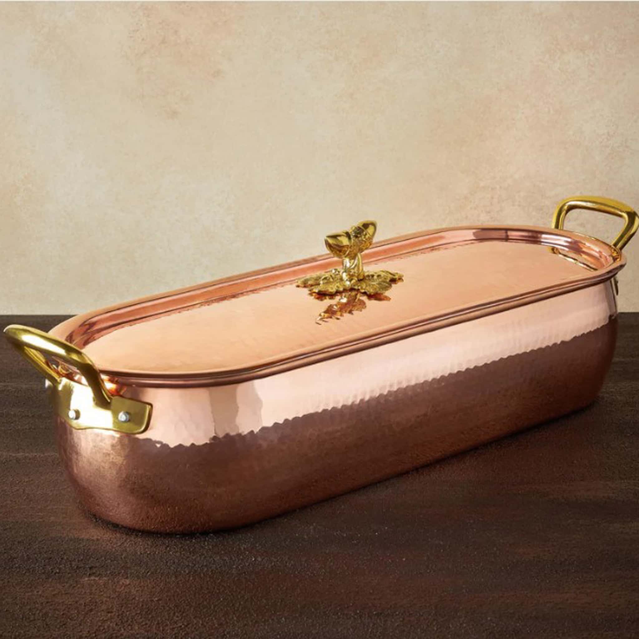 Ruffoni Historia Décor Hammered Copper Fish Kettle, 50cm