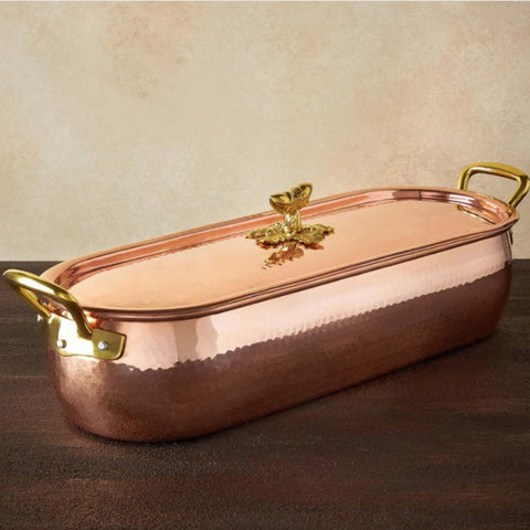 Ruffoni Historia Décor Hammered Copper Fish Kettle, 50cm