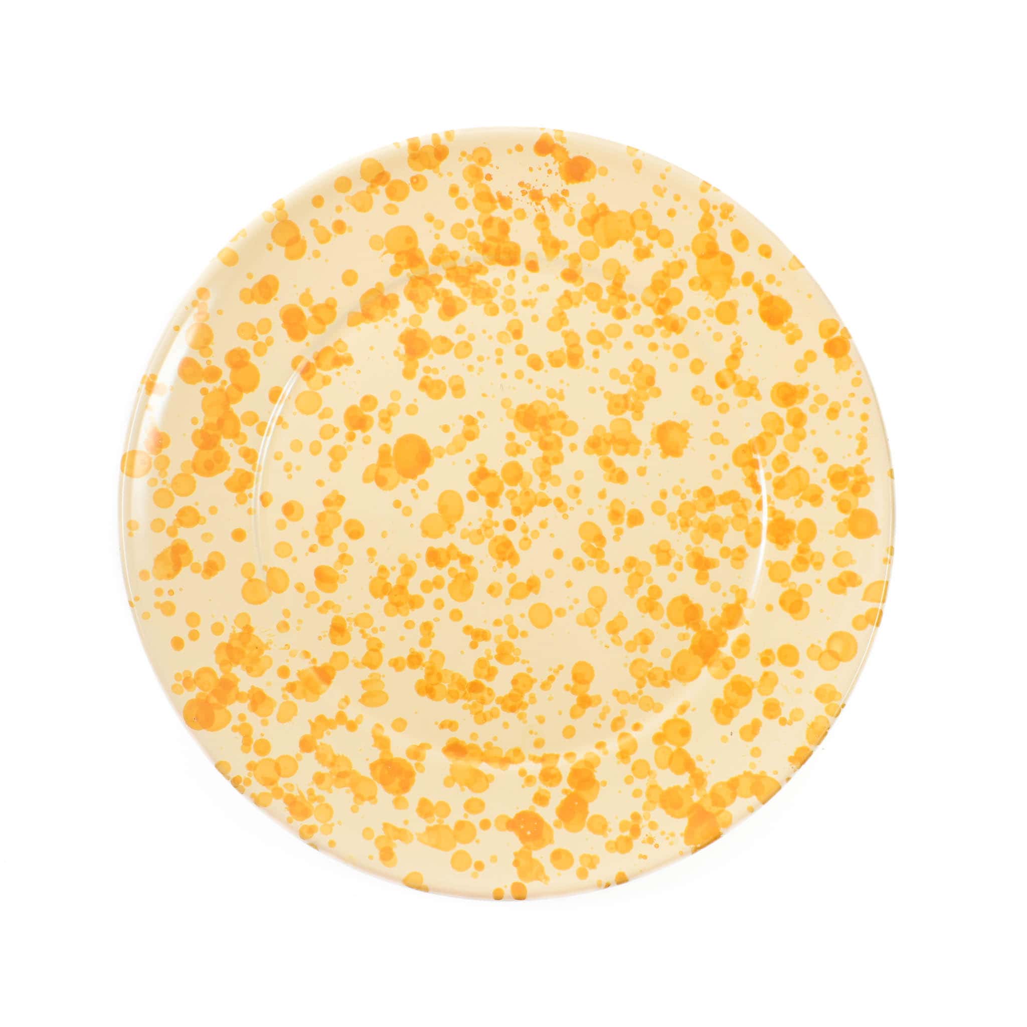 Puglia Dark Yellow Splatter Dinner Plate, 27cm