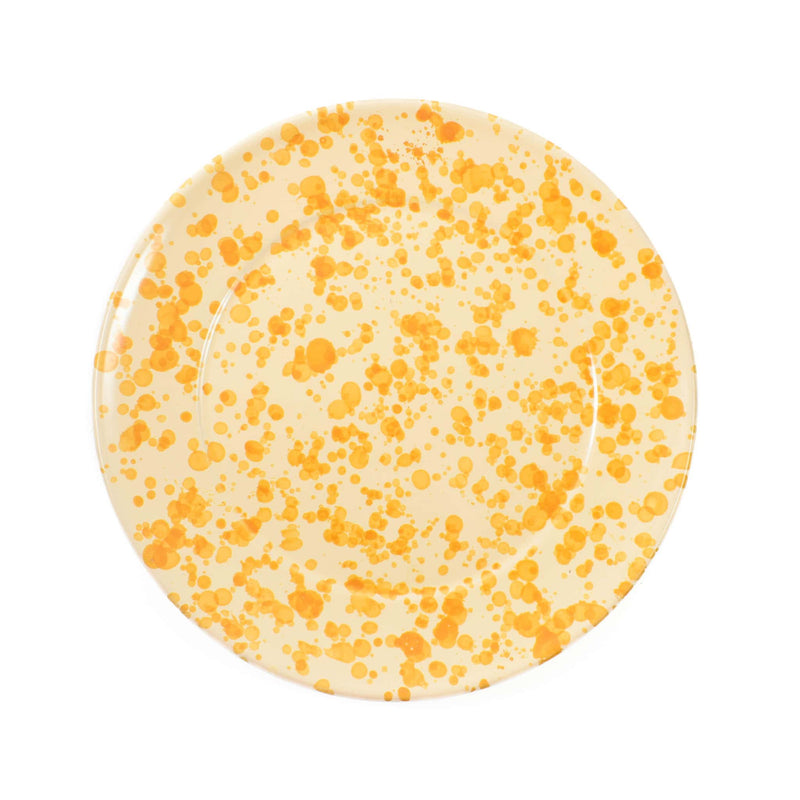 Puglia Dark Yellow Splatter Dinner Plate, 27cm