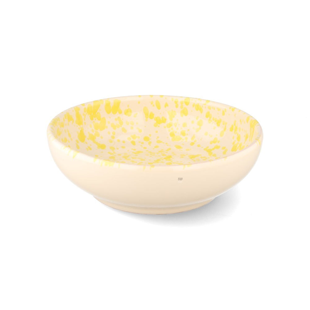 Puglia Bright Yellow Splatter Bowl, 19cm