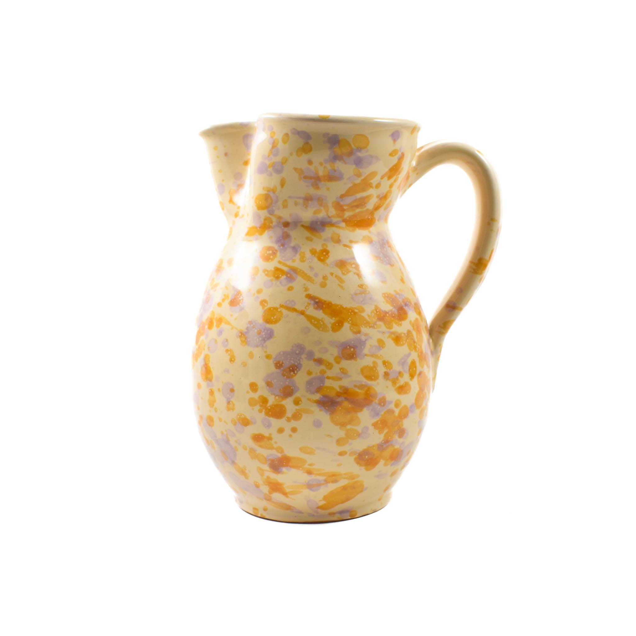 Puglia Lilac and Yellow Splatter Pitcher