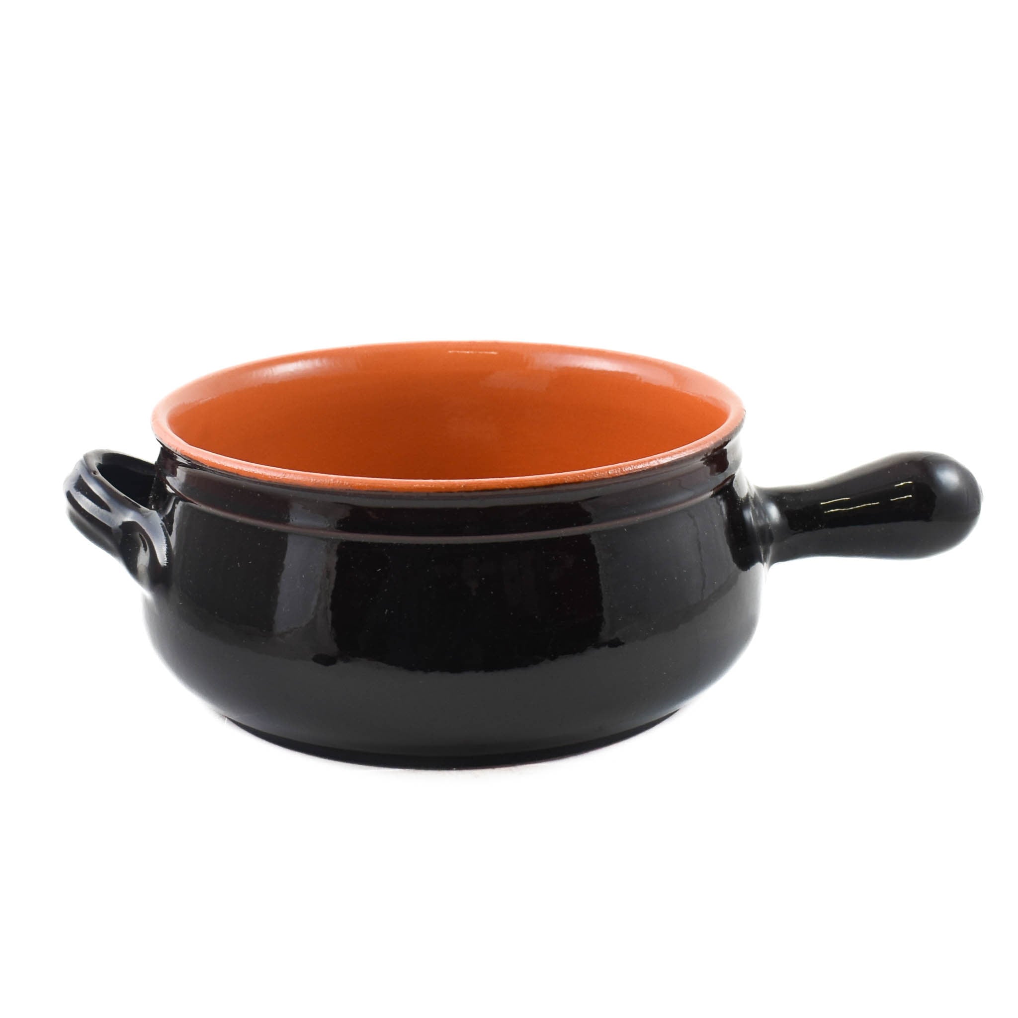 Glazed Terracotta Handled Pot, 24cm