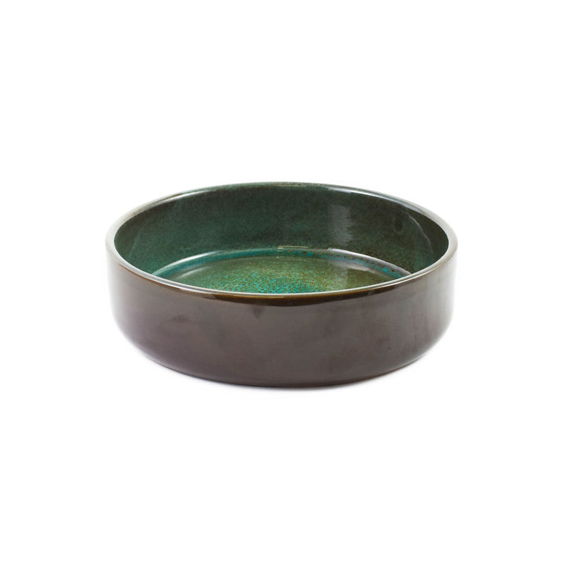 Puglia Teal Crackle Glaze Pet Bowl, 19.5cm
