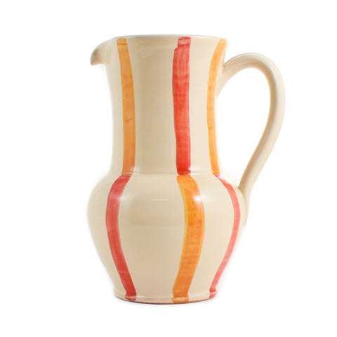 Puglia Yellow and Red Stripe Pitcher